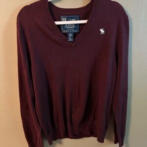 Abercrombie & Fitch Men's Burgundy Sweater